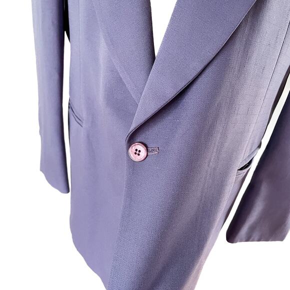Vintage 70s purple shawl collar tuxedo formal evening jacket size 44R / XL - Picture 3 of 10